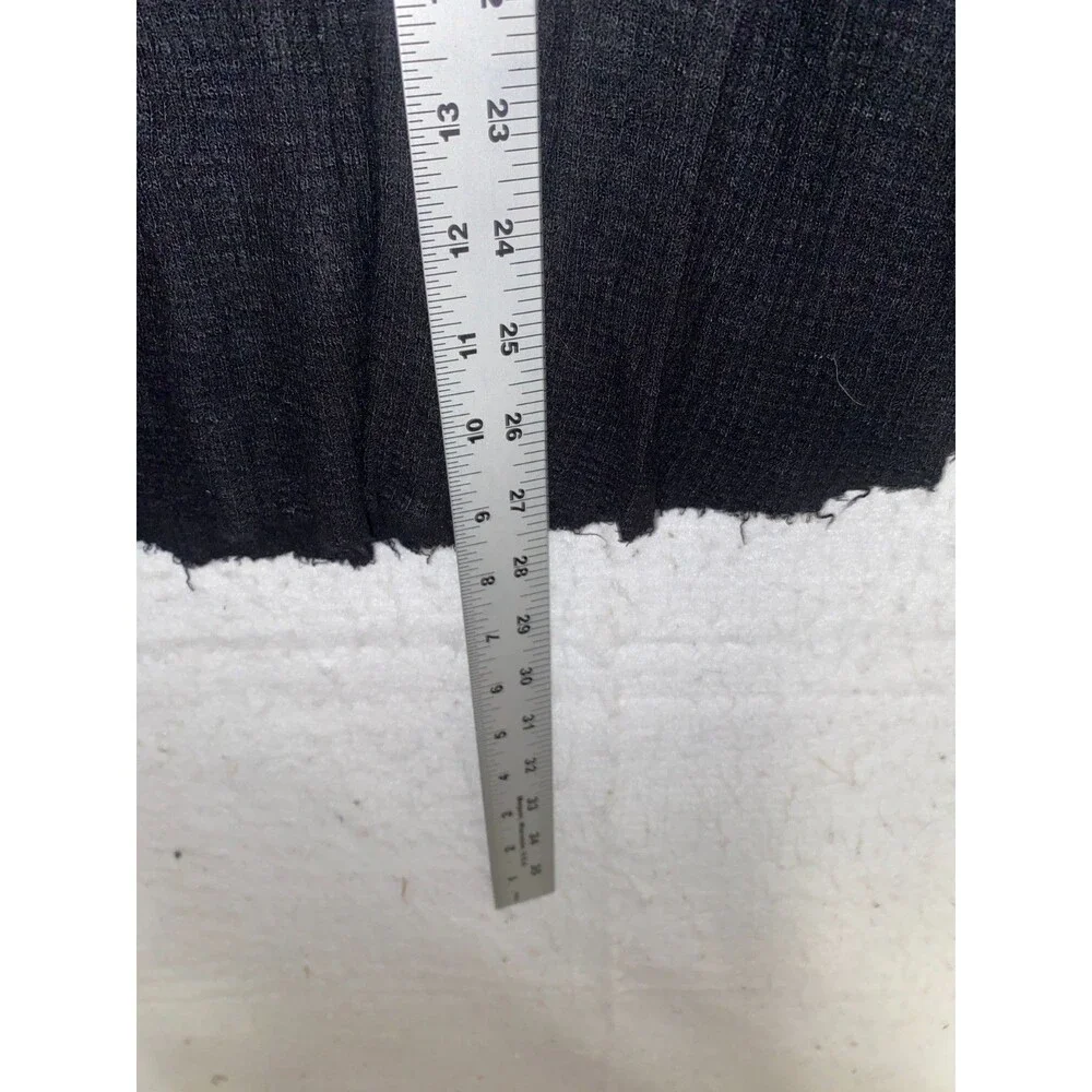 Free People Spring Valley Thermal Top Black Lace Yoke Womens M Long Sleeve